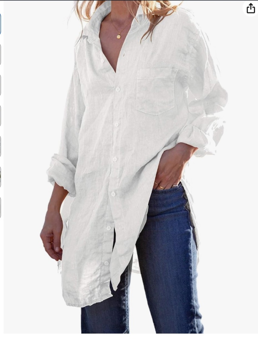 Linen Cotton Long Sleeve Blouse Tunic
